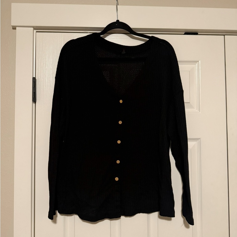 SHEIN Black Textured Cardigan